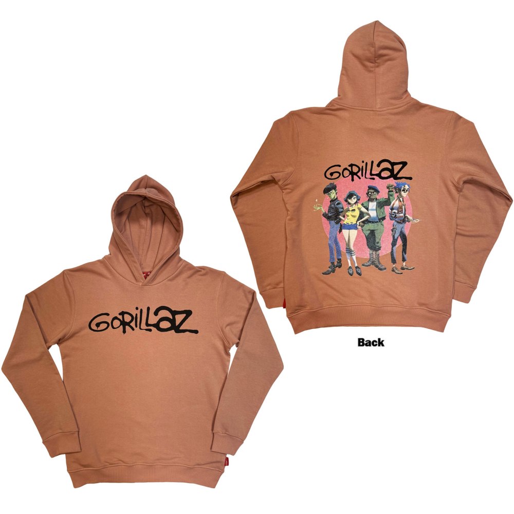 Gorillaz - Group Circle Rise Hoodie - Pink
